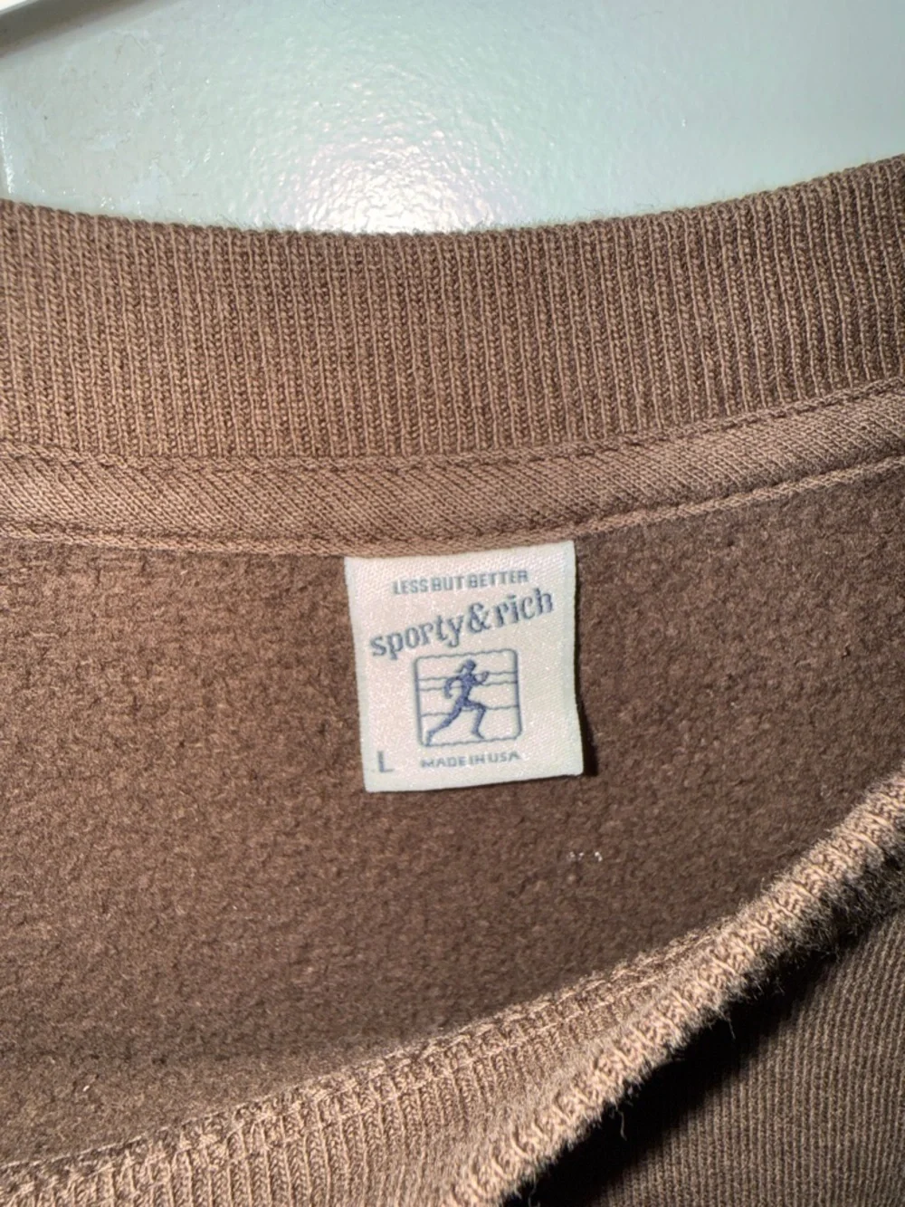 Sporty & Rich Brown Riding Club Logo Crewneck Sweatshirt - Picture 4 of 5